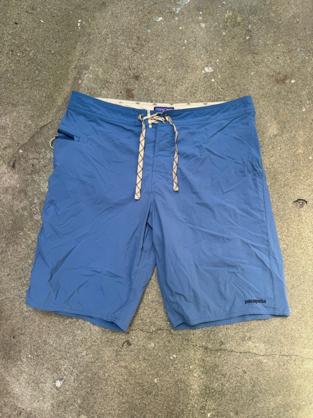 Patagonia Board Shorts Mens 36 Blue Swim Trunks Wavefarer Style Surf